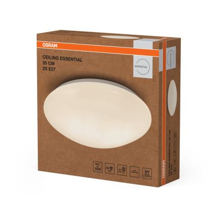 Osram - Griestu lampa CEILING ESSENTIAL 2xE27/25W/230V Ø 35 cm balta