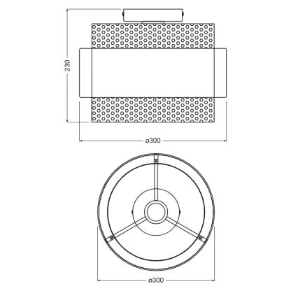 Osram - Griestu lampa DECOR HORNET 1xE27/10W/230V Ø 30 cm melna/zelta