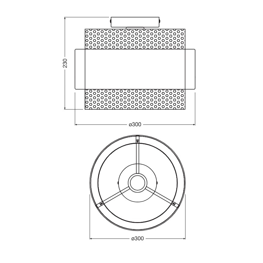 Osram - Griestu lampa DECOR HORNET 1xE27/10W/230V Ø 30 cm melna/zelta