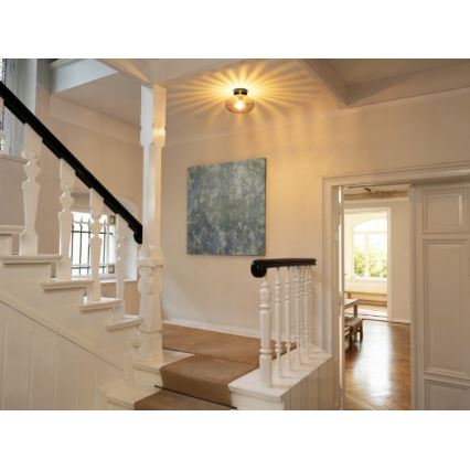 Osram - Griestu gaismeklis DECOR SMOKE 1xE27/12W/230V Ø 28 cm melna/dūmakaina pelēka