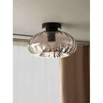 Osram - Griestu gaismeklis DECOR SMOKE 1xE27/12W/230V Ø 28 cm melna/dūmakaina pelēka