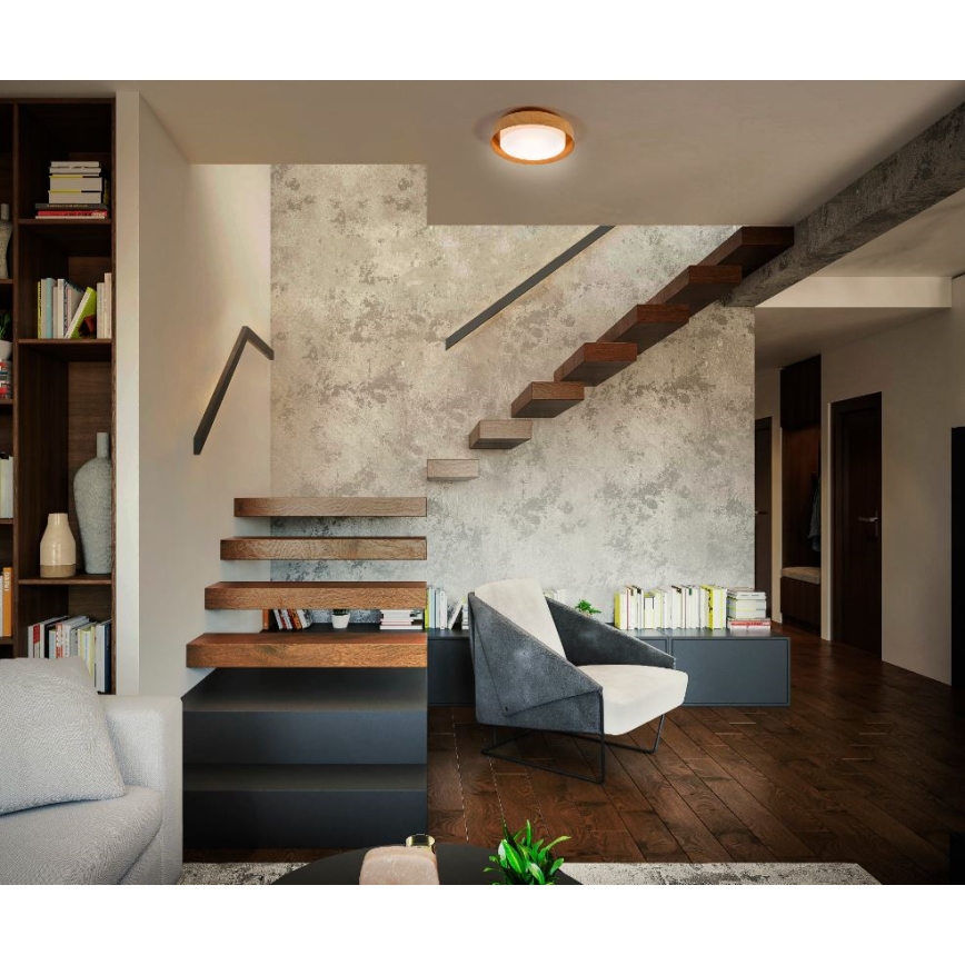 Osram - Griestu lampa ORBIS MADRID 2xE27/10W/230V Ø 29 cm koka dekors