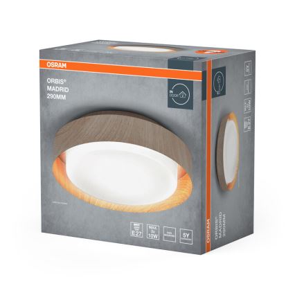 Osram - Griestu lampa ORBIS MADRID 2xE27/10W/230V Ø 29 cm koka dekors