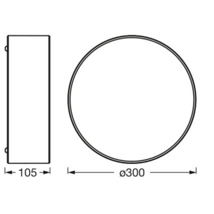 Osram - Griestu lampa ORBIS PARIS 1xE27/25W/230V Ø 30 cm melna