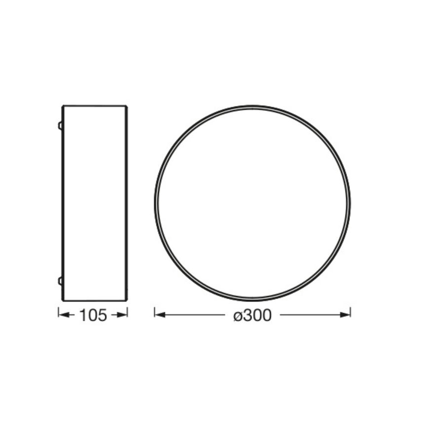 Osram - Griestu lampa ORBIS PARIS 1xE27/25W/230V Ø 30 cm melna