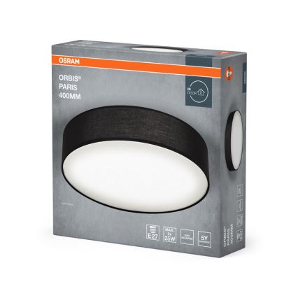 Osram - Griestu lampa ORBIS PARIS 2xE27/25W/230V Ø 40 cm melna