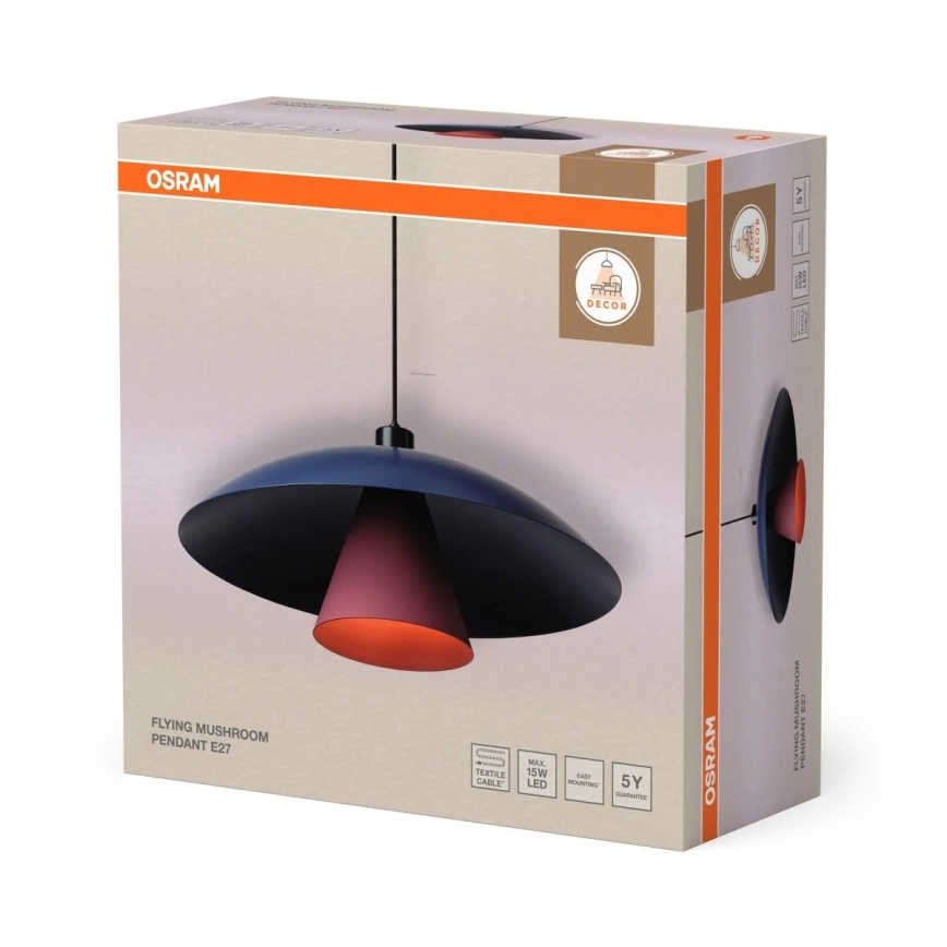Osram - Griestu lampa uz vada DECOR FLYING MUSHROOM 1xE27/25W/230V Ø 50 cm zila