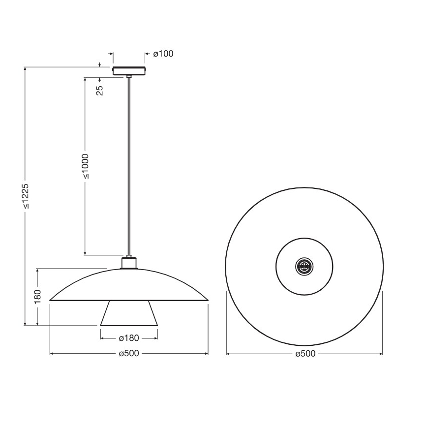 Osram - Griestu lampa uz vada DECOR FLYING MUSHROOM 1xE27/25W/230V Ø 50 cm zila