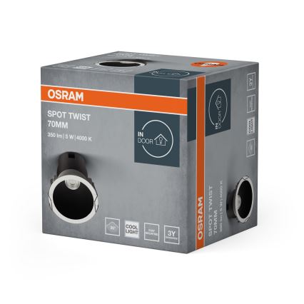 Osram - Iebūvējamais LED griestu gaismeklis SPOT TWIST LED/5W/230V 4000K Ø 7 cm balts/melns
