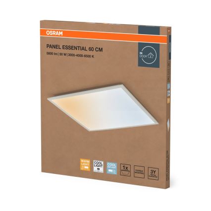 Osram - iebūvējamais LED panelis PANEL ESSENTIAL LED/50W/230V 3000/4000/6500K 60x60 cm balts
