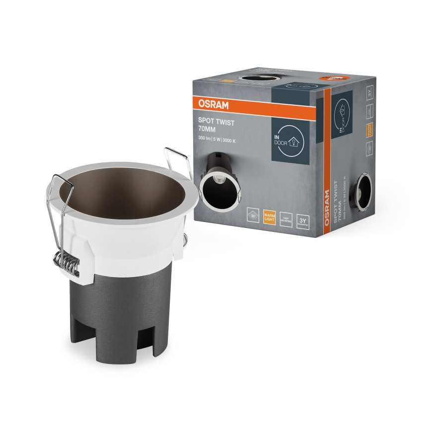 Osram - iebūvējams LED griestu lukturis SPOT TWIST LED/5W/230V 3000K Ø 7 cm balts/melns