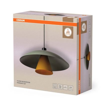 Osram - Karājošā lampa ar vadu DECOR FLYING MUSHROOM 1xE27/25W/230V Ø 50 cm zaļa