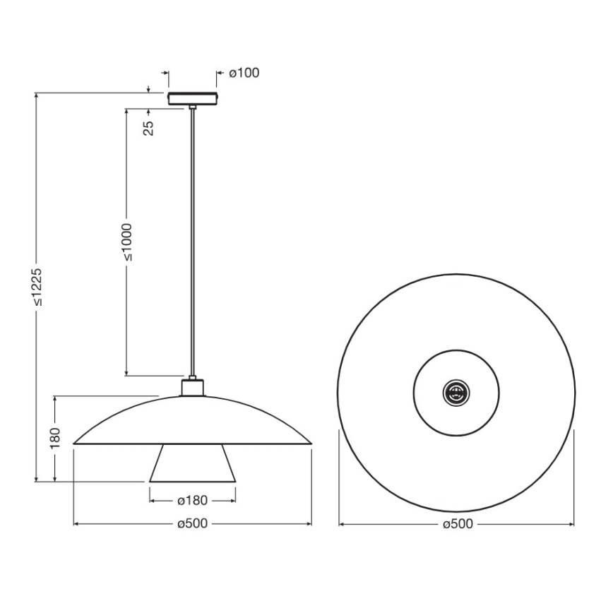 Osram - Karājošā lampa ar vadu DECOR FLYING MUSHROOM 1xE27/25W/230V Ø 50 cm zaļa