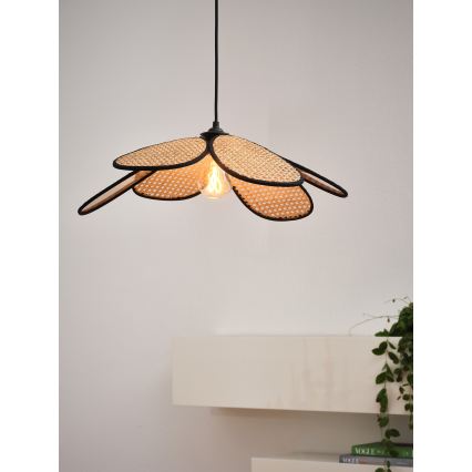 Osram - Karājoša lampa uz troses DECOR RATTAN 1xE27/15W/230V Ø 58 cm, bēša/melna