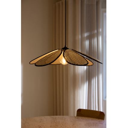 Osram - Karājoša lampa uz troses DECOR RATTAN 1xE27/15W/230V Ø 58 cm, bēša/melna