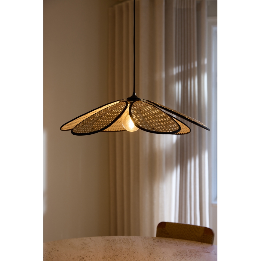 Osram - Karājoša lampa uz troses DECOR RATTAN 1xE27/15W/230V Ø 58 cm, bēša/melna