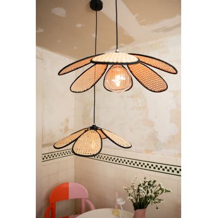 Osram - Karājoša lampa uz troses DECOR RATTAN 1xE27/15W/230V Ø 58 cm, bēša/melna