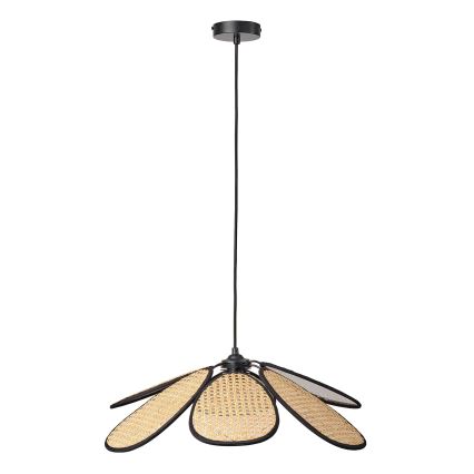 Osram - Karājoša lampa uz troses DECOR RATTAN 1xE27/15W/230V Ø 58 cm, bēša/melna