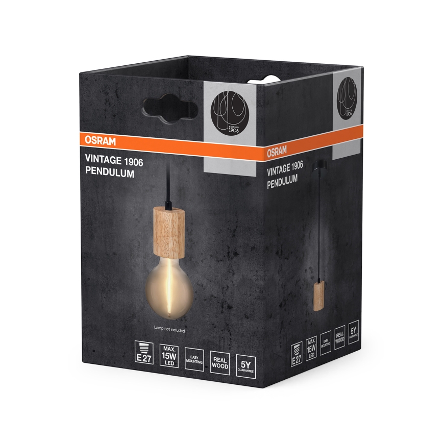 Osram - koka strāvas kabelis PENDULUM CYLINDER 1xE27/15W/230V