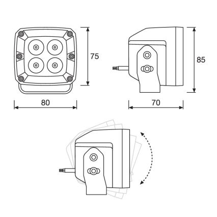 Osram - komplekts 2x LED punktveida lukturis automašīnai LEDRIVING WL VX80-SP LED/20W/12/24V 6000K IP67