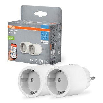 Osram - komplekts 2x viedās SCHUKO kontaktligzdas SMART+ MATTER 2300W/230V/10A Wi-Fi, baltas