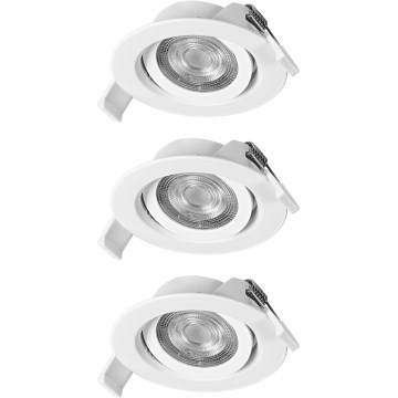 Osram - KOMPLEKTS 3x aptumšojami iebūvējamie SPOT LED/4,9W/230V 2700K Ø 8,7 cm balti