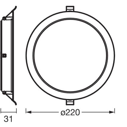 Osram - komplekts 6 gab. LED iebūvējamie griestu gaismekļi ESSENTIAL LED/18W/230V 4000K Ø 22 cm, balti