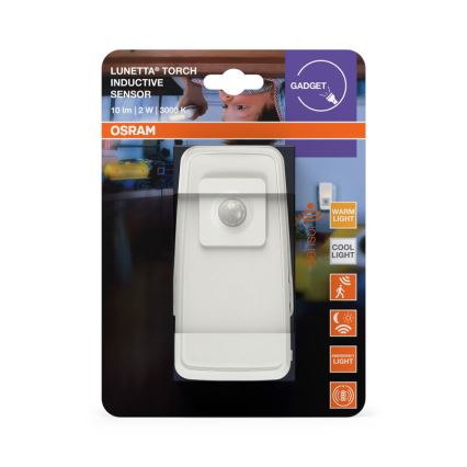 Osram - kontaktligzdas LED orientējošā lampa ar sensoru LUNETTA LED/2W/230V