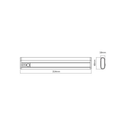 Osram - LED gaismeklis zem skapja ar kustības un krēslas sensoru LINEARLED LED/2,9W/9V 6xAA 4000K 31,4 cm balts