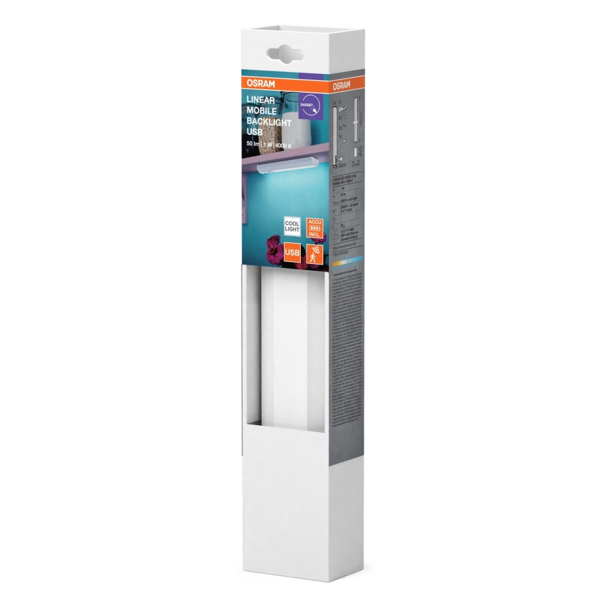 Osram - LED apakšskapja gaismeklis ar sensoru MOBILE LED/1W/3,7V 500 mAh 20 cm