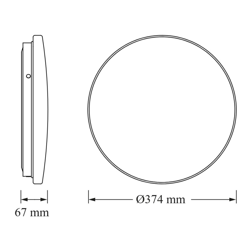Osram - CEILING ROUND LED griestu lampa ar krēslas sensoru, 24 W, 230 V, 4000 K, Ø 37 cm, balta