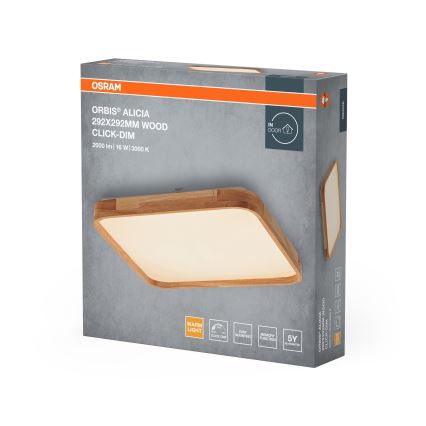 Osram - LED aptumšojams griestu gaismeklis ORBIS ALICIA LED/16W/230V 29,2x29,2 cm bēšs