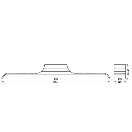 Osram - LED gaismeklis zem skapja ar regulējamu spilgtumu un kustības un krēslas sensoru LINEAR LED/5W/3,7V 2200 mAh 3000K 35 cm balts
