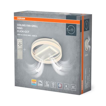 Osram - LED griestu lampa ar ventilatoru, ar regulējamu spilgtumu CEILING FAN LED/55W/230V 3000-6500K balta + tālvadības pults