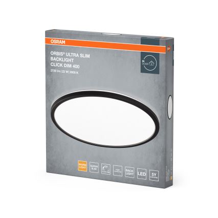 Osram - LED aptumšojama griestu lampa ORBIS ULTRA SLIM LED/22W/230V 3000K Ø 40 cm melna