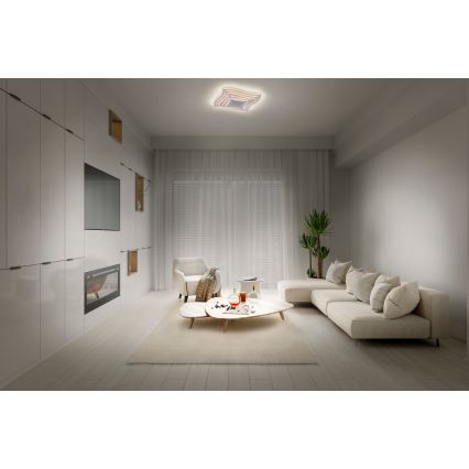 Osram - regulējama LED griestu lampa ORBIS WAVES LED/43W/230V 2600-6000K 48x48 cm balta + ar tālvadības pulti