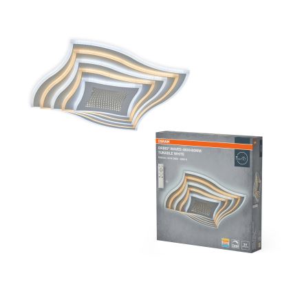 Osram - regulējama LED griestu lampa ORBIS WAVES LED/43W/230V 2600-6000K 48x48 cm balta + ar tālvadības pulti