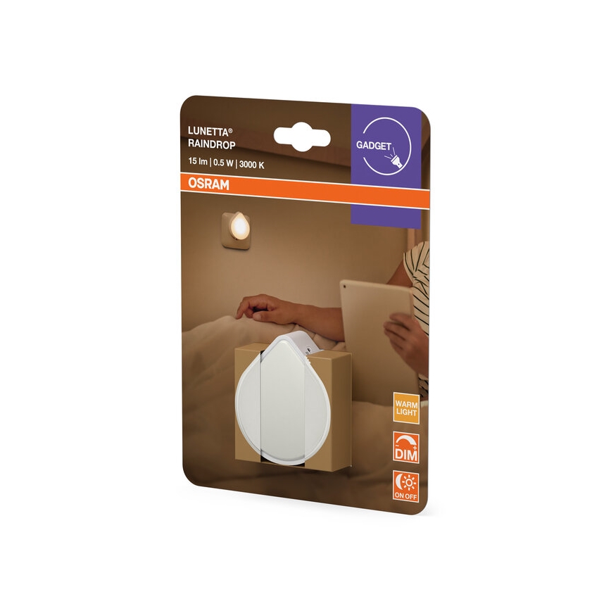 Osram - LED ar regulējamu spilgtumu orientācijas gaismeklis kontaktligzdai LUNETTA LED/0,5W/230V