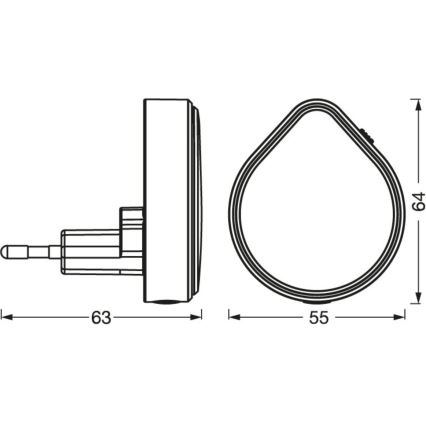 Osram - LED ar regulējamu spilgtumu orientācijas gaismeklis kontaktligzdai LUNETTA LED/0,5W/230V
