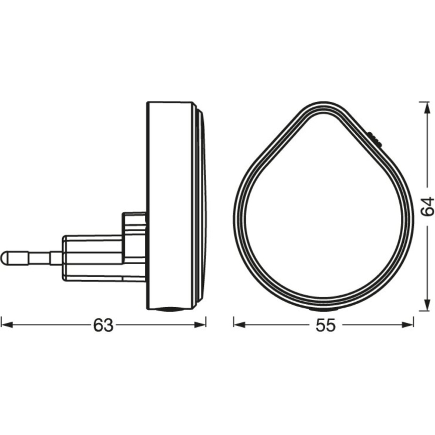Osram - LED ar regulējamu spilgtumu orientācijas gaismeklis kontaktligzdai LUNETTA LED/0,5W/230V