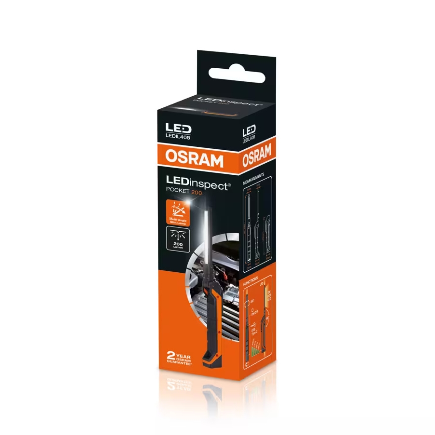 Osram - regulējams LED uzlādējamais kabatas lukturis LEDINSPECT POCKET200 LED/2W/3,7V IP54