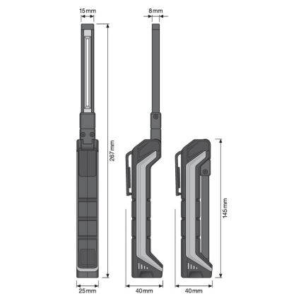 Osram - regulējams LED uzlādējamais kabatas lukturis LEDINSPECT POCKET200 LED/2W/3,7V IP54