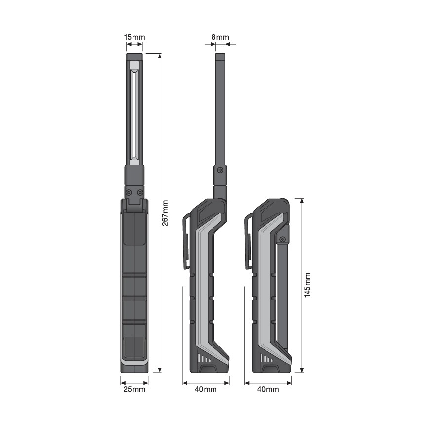 Osram - regulējams LED uzlādējamais kabatas lukturis LEDINSPECT POCKET200 LED/2W/3,7V IP54