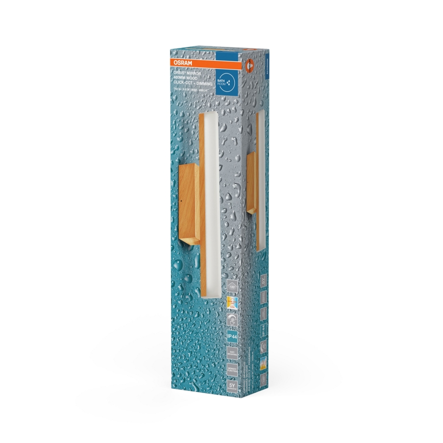 Osram - ORBIS MIRROR vannas istabas spoguļa LED apgaismojums, regulējams ar pieskārienu, LED/6,8W/230V 40 cm 3000/4000K IP44 bēšs