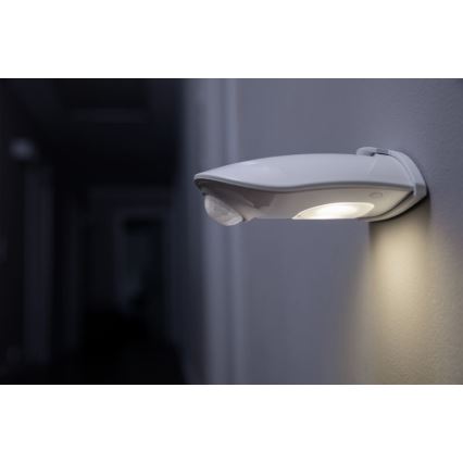Osram - LED āra sienas gaismeklis ar sensoru DOORLED LED/0,5W/3xAA IP54 balts