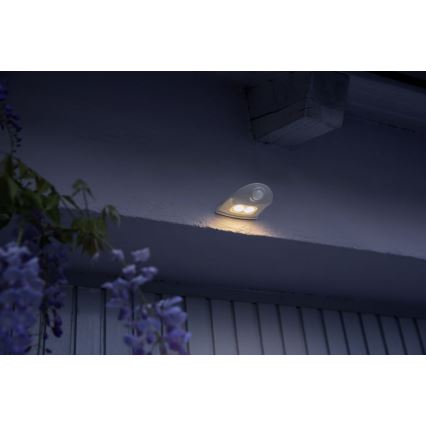 Osram - LED āra sienas gaismeklis ar sensoru DOORLED LED/0,5W/3xAA IP54 balts
