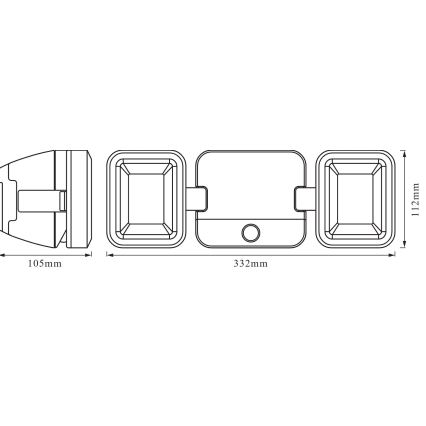 Osram - LED āra sienas prožektors ar sensoru BATTERY 2xLED/5W/4xD IP54