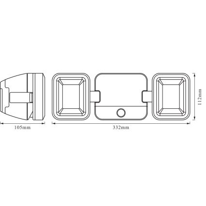 Osram - LED āra sienas prožektors ar sensoru BATTERY 2xLED/5W/4xD IP54