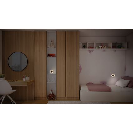 Osram - NIGHTLUX LED digitālais pulkstenis ar fona apgaismojumu, LED/0,3W/5V, 1000mAh, 3000/4000/6500K, balts