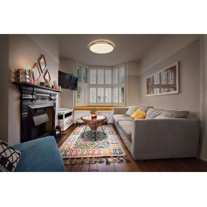 Osram - LED aptumšojams griestu gaismeklis ORBIS WOODBURRY LED/24W/230V Ø 39 cm smilškrāsas